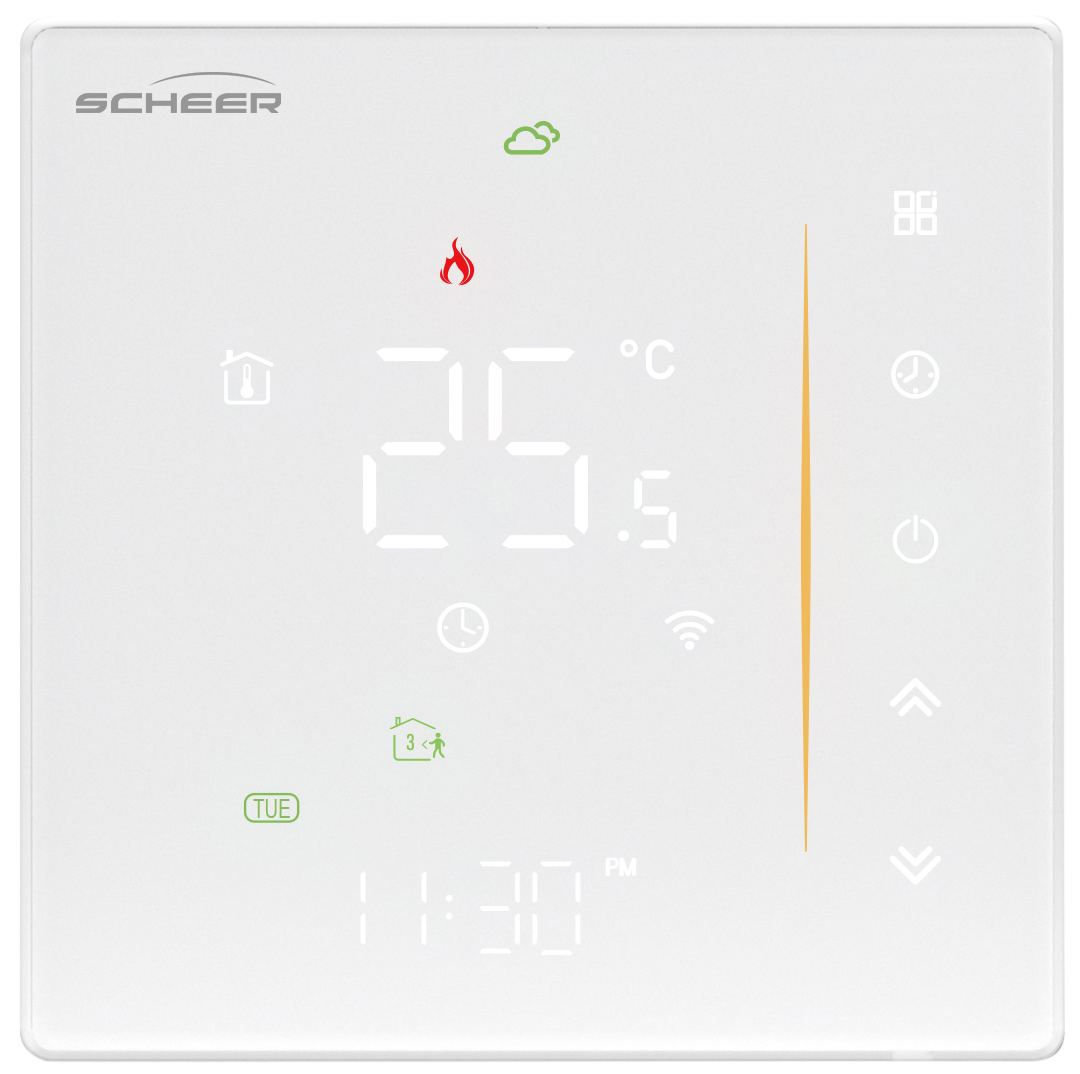 Raumthermostat programmierbar mit externem Fühler inkl. WLAN-Verbindung, Touchscreen